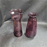 Amethyst HAnd Blown Vases