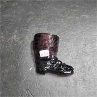 Amethyst Glass Boot Match Holder