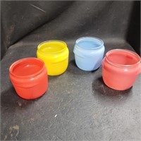Vtg Glasbake Honey Whip Jars, Various colors