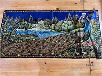 Vintage Rare Peacock Tapestry