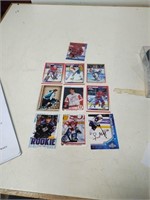 LOT OF 10 NHL  HAND SIGNED HOCKEY CARDS