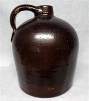 Antique Brown Glaze Stoneware Whiskey Jug