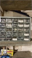 Metal and Plastic Drawer Parts Bin w/Parts