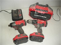 Craftsman 20V Screw Gun, Drill & Radio -