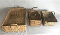 3 Older Rectangular Split Baskets