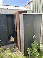 4- Metal Storage Cabinets, Damaged, Sat Outside