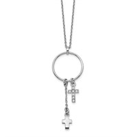 Sterling Silver Crystal Cross Necklace