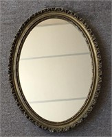 SMALL OVAL GOLD FRAMED MIRROR - CHIC