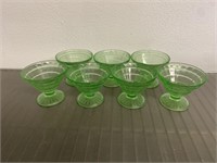 7 Green Glass Lot