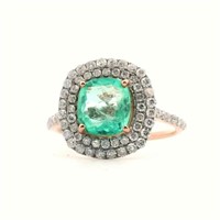 18ct R/G Colombian Emerald 1.60ct ring