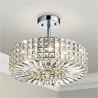 Shrine Modern Crystal Semi Flush Mount Chandelier