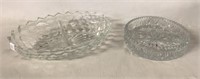 PATTERN GLASS DIVIDED RELISH DISHES