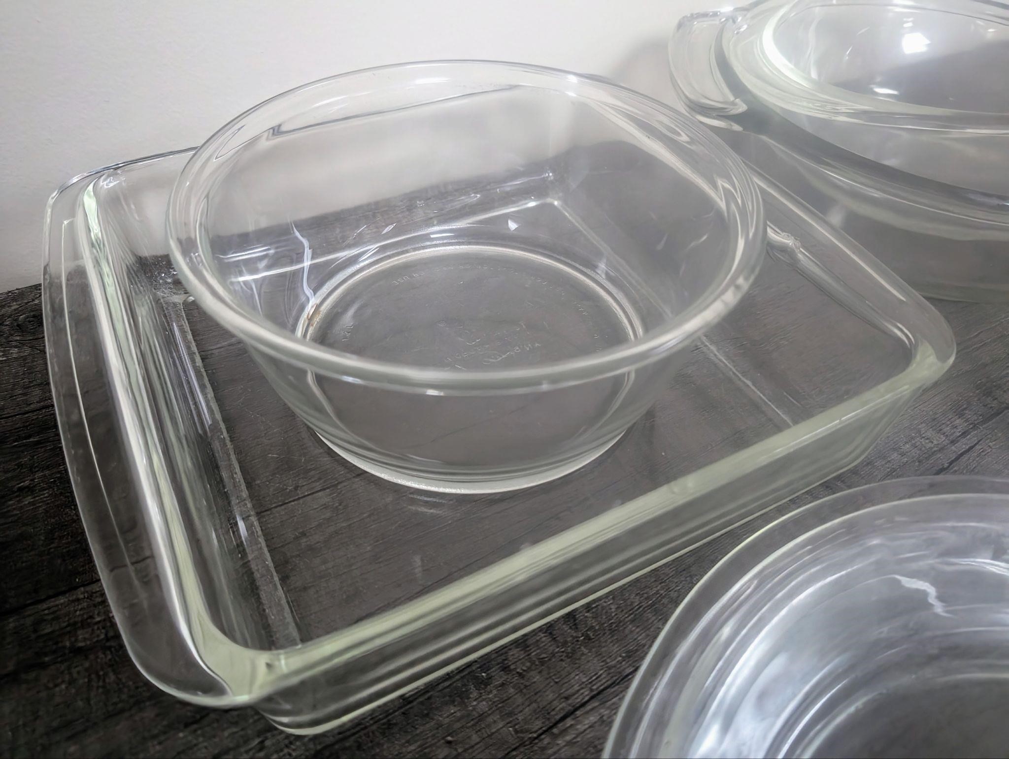 Pyrex, Anchor & Fire King Clear Bowls & Dishes