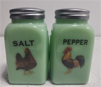 Green Jadeite salt and pepper shakers