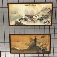 2 Gekko Sino-Japanese War Triptychs