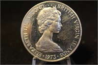 1973 British Virgin Islands $1 Silver Coin