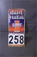 Plastic Sign 11" X 17" Illini Reserved Parking