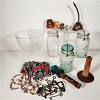 Canning Jars, Oiler, Nesting Doll, Insulator