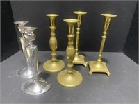 Vintage Brass Candlestick Group