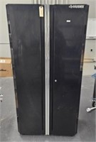 Black metal storage cabinet