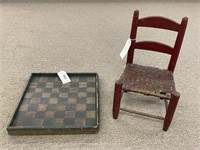 Country Checkerboard and Doll Chair