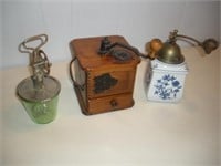 (2) Vintage Coffee Grinders & Mixer
