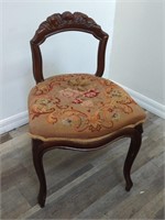 Antique mahogany needlepoint side chair