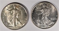1935 & 1936 WALKING LIBERTY HALF DOLLARS, CH BU+