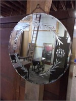 Magnificent Reverse Cut Deco Beveled Mirror