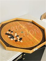 handmade crokinole board & pucks
