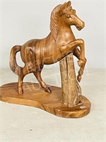 carved wood horse - 13" tall