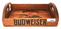 Wooden Budweiser Tray with Handles