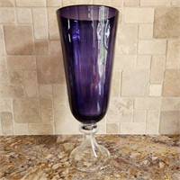 16" Purple Pedestal Vase
