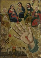 OMNIPOTENT HAND OF CHRIST FIVE PERSONS RETABLO