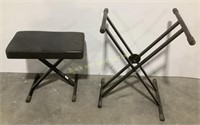 (2) On Stage Folding Piano Stand & Piano Bench
