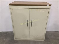 Metal Cabinet w/ Wood Top