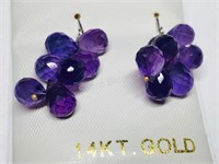 14KT Gold Amethyst Earrings