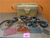 Large Lot of Leather Belts, Wallets, Case