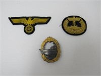 GERMAN KRIEGSMARINE BADGE & PATCHES: