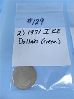 (2) 1971 Ike Dollars, Circu.
