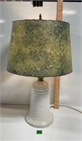 Vtg Stoneware Table Lamp w/ Shade Works