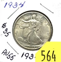 1934 Walking Liberty half dollar