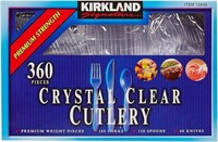 G) Kirkland Signature Crystal Clear Cutlery, 360