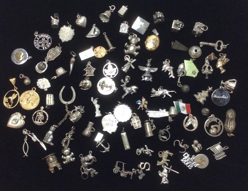 VINTAGE STERLING SILVER CHARMS JEWELRY