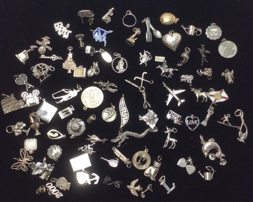 VINTAGE STERLING CHARMS JEWELRY