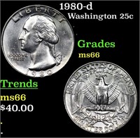 1980-d Washington Quarter 25c Grades GEM+ Unc