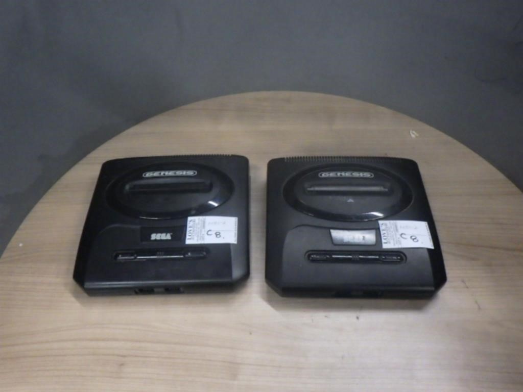 2 SEGA GENESIS CONSOLES W/ NO POWER CRODS