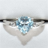 $200 Silver Blue Topaz(1.35ct) Ring