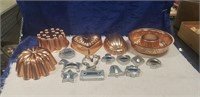 Tray Of Assorted Baking Pans & Cookies Cutters