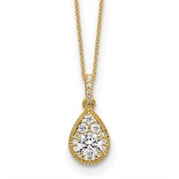 10 Kt Lab Grown Diamond Pendant Necklace